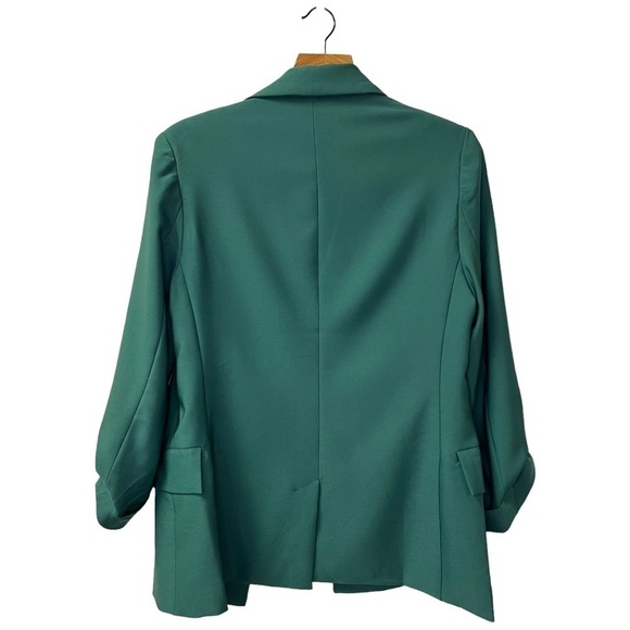 Rosewater Remi Open Front Blazer Roll Tab in Hunter Green Size S - Picture 4 of 10